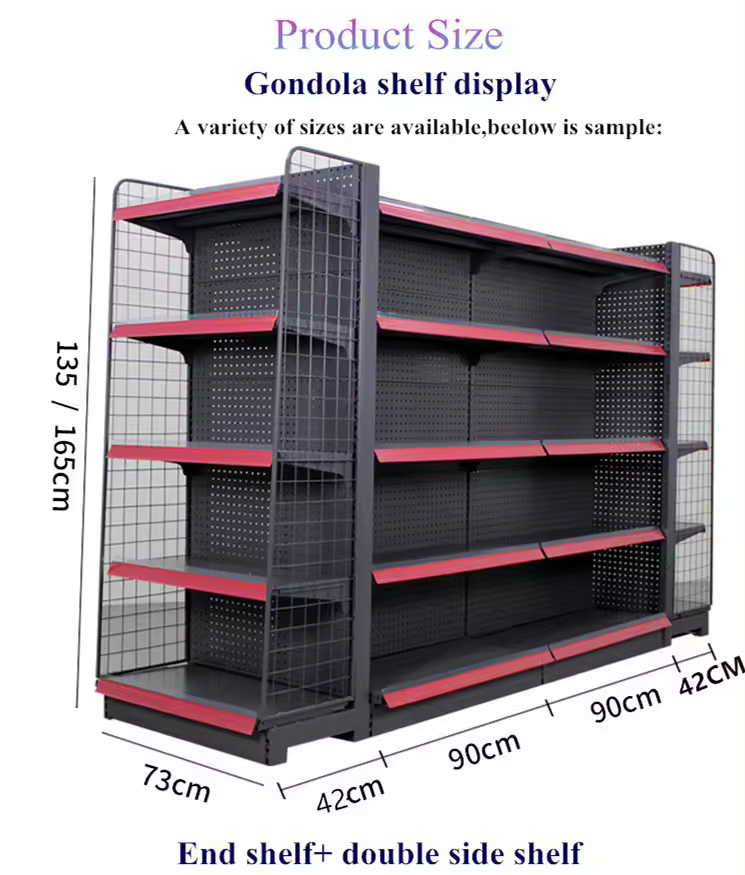 High Quality Adjustable Steel Store Display Racks Shelves Multi-function Equipment For Supermarket Shelf Gondola Shelving