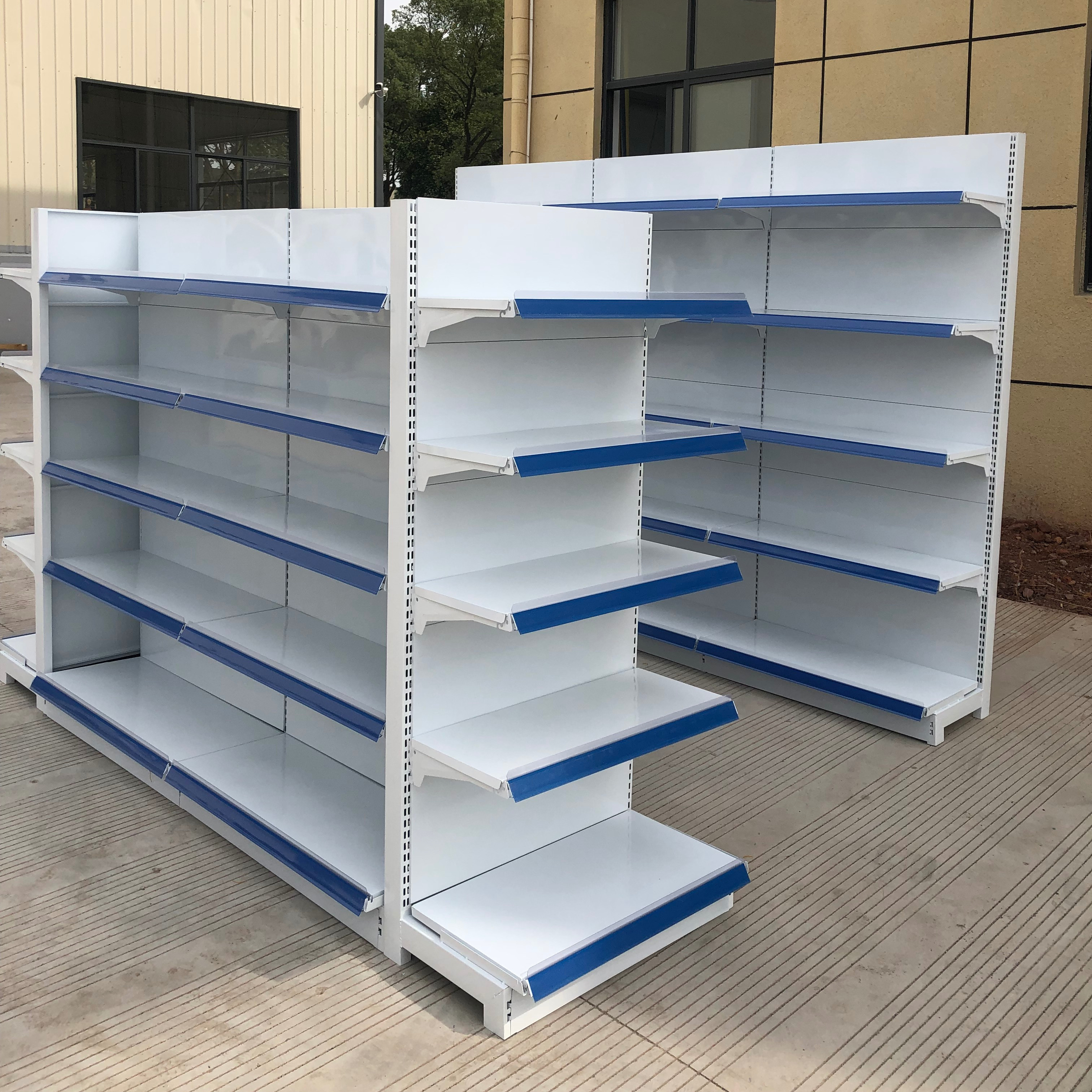 new design supermarket shelf with great price perfect used double side gondola steel from China hypermarket shelving system