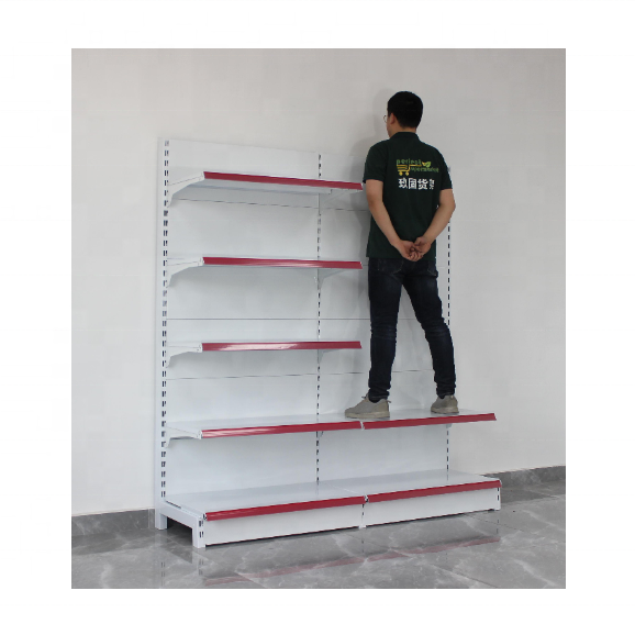 Low MOQ Custom Heavy Duty Iron Metal  Retail Shelf Display Supermarket Gondola Shelving Rack  shelves for retail store  price