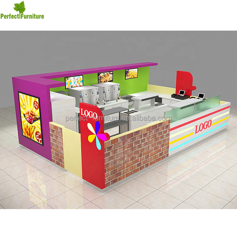 Perfect Customize Shopping Mall Kiosk Drink Station Juice Bar Bubble Tea Counter