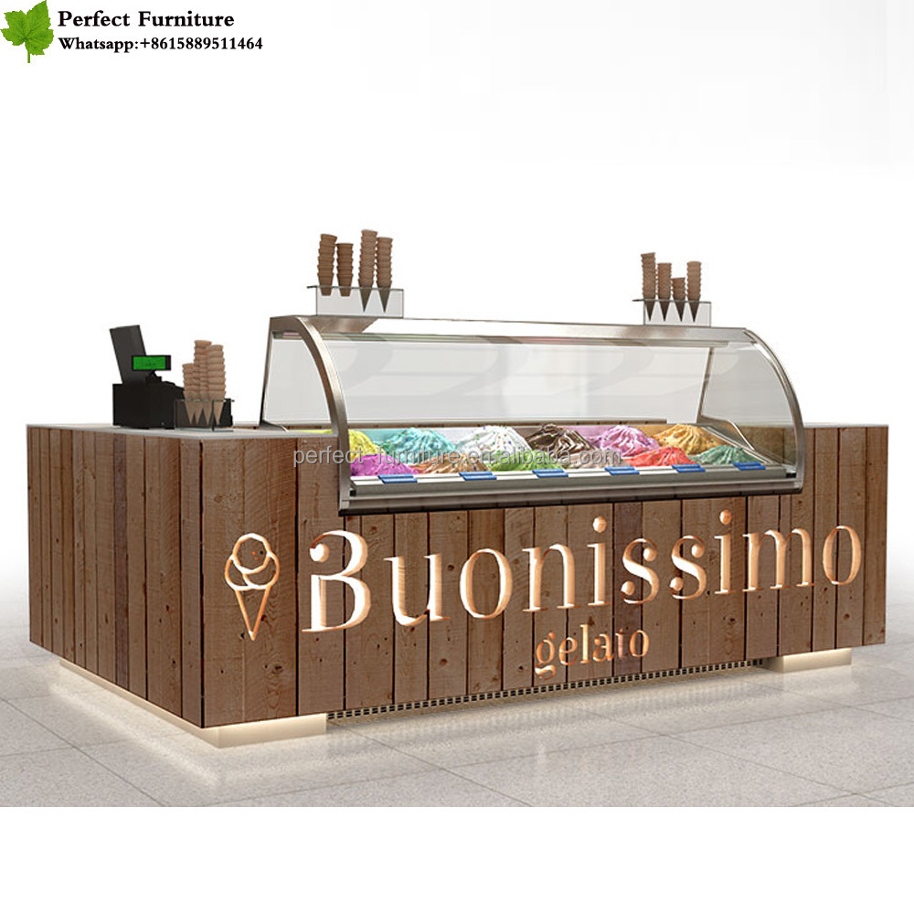 High end mall ice cream kiosk design for ice cream shop furniture for sale