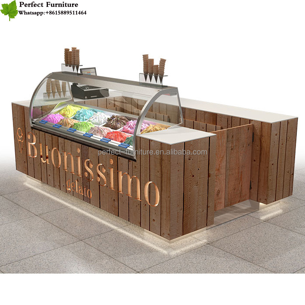 High end mall ice cream kiosk design for ice cream shop furniture for sale