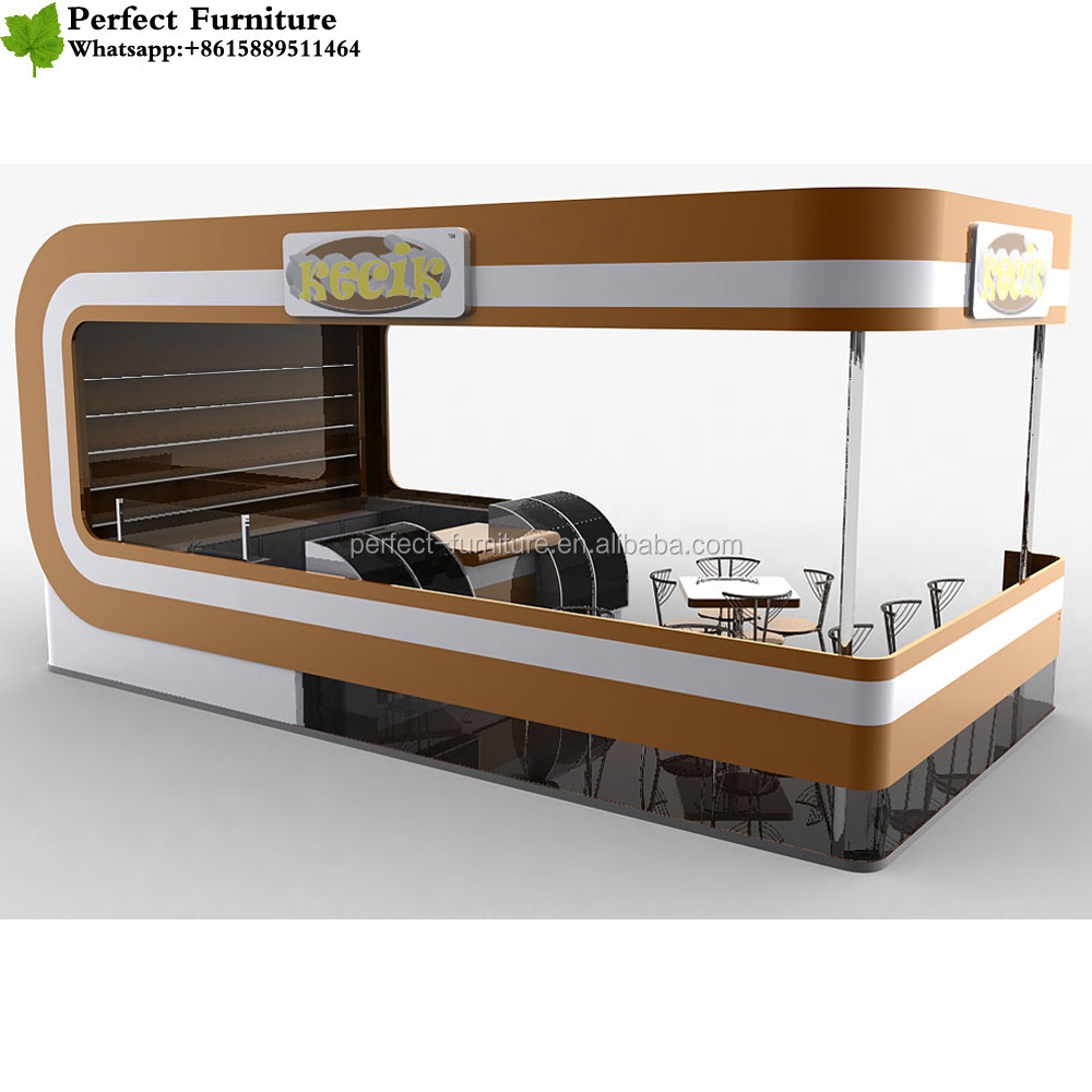 Burger kiosk restaurant equipment fast food stall shop counter design ideas for sale