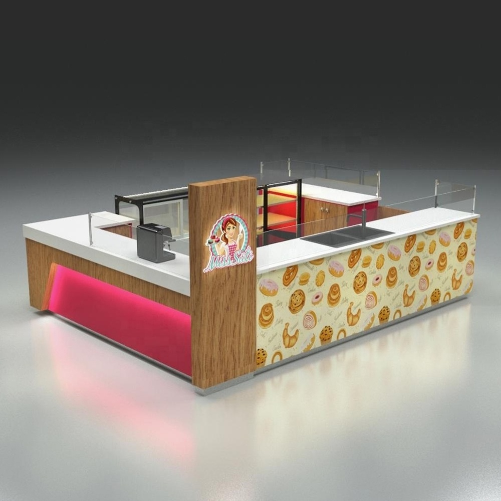 High Quality Design Food Kiosk Ideas Display Racks Bakery Hot Selling Bakery Display Kiosk