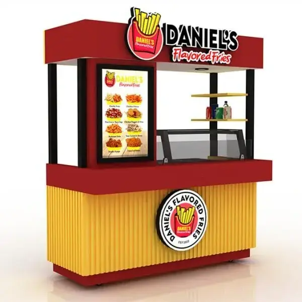 French fries street food cart outdoor fast food booth design