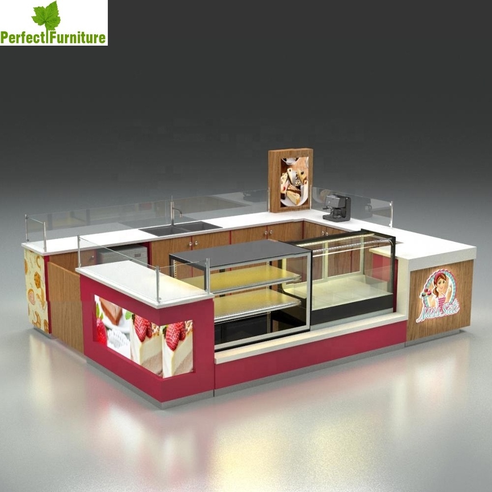 High Quality Design Food Kiosk Ideas Display Racks Bakery Hot Selling Bakery Display Kiosk