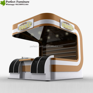 Burger kiosk restaurant equipment fast food stall shop counter design ideas for sale