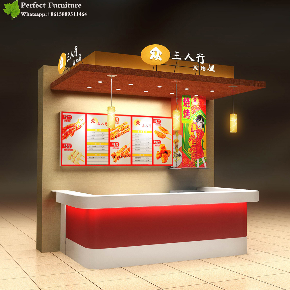 Perfect Customize Shopping Mall Kiosk Drink Station Juice Bar Bubble Tea Counter