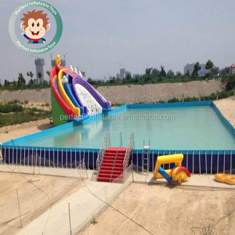 Good Quality Games Equipment Rectangle Metal Frame Pool Above Stainless Steel Structure Metal Frame pool