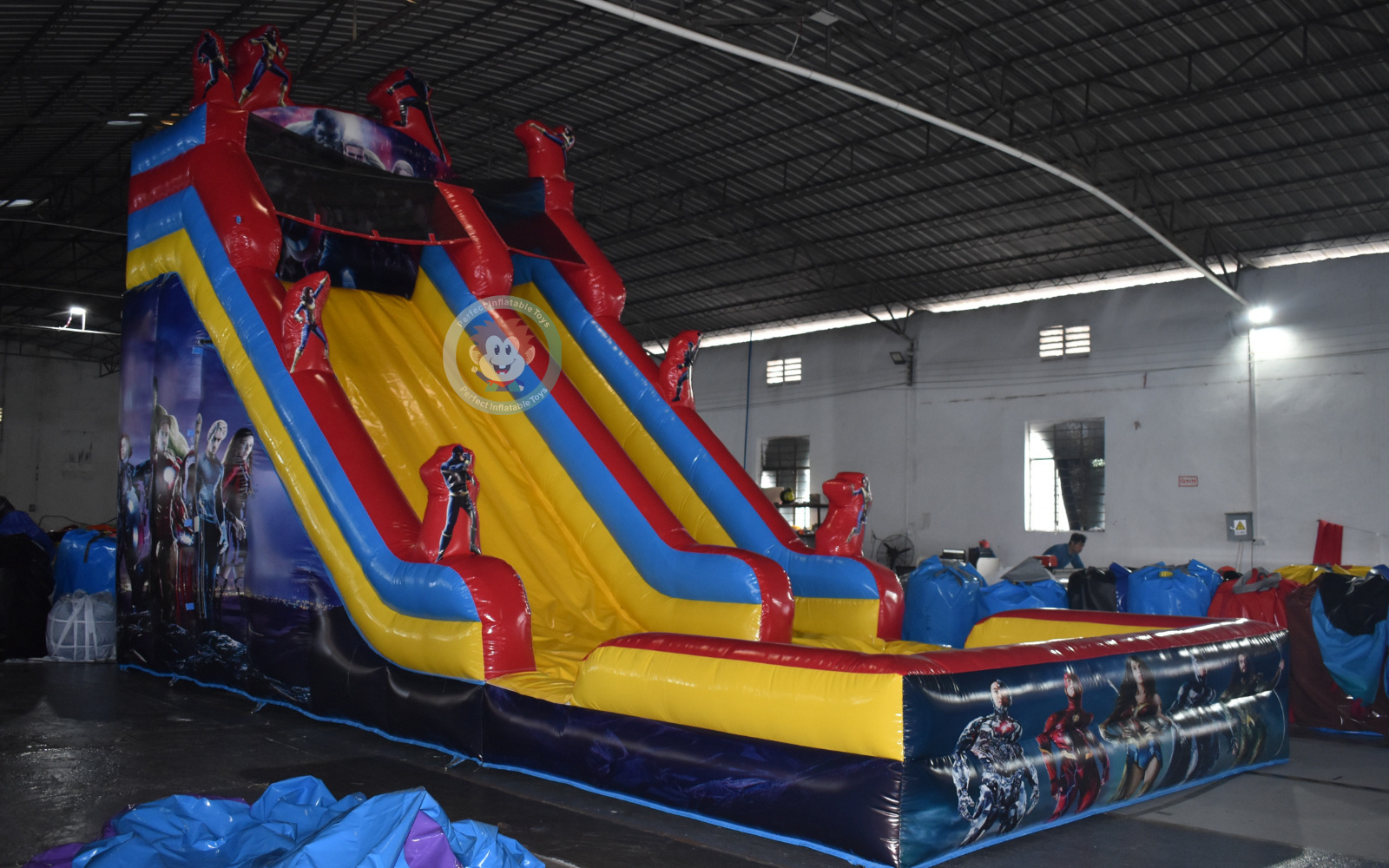 Superman inflatable slide inflatable car slide inflatable combo with slide