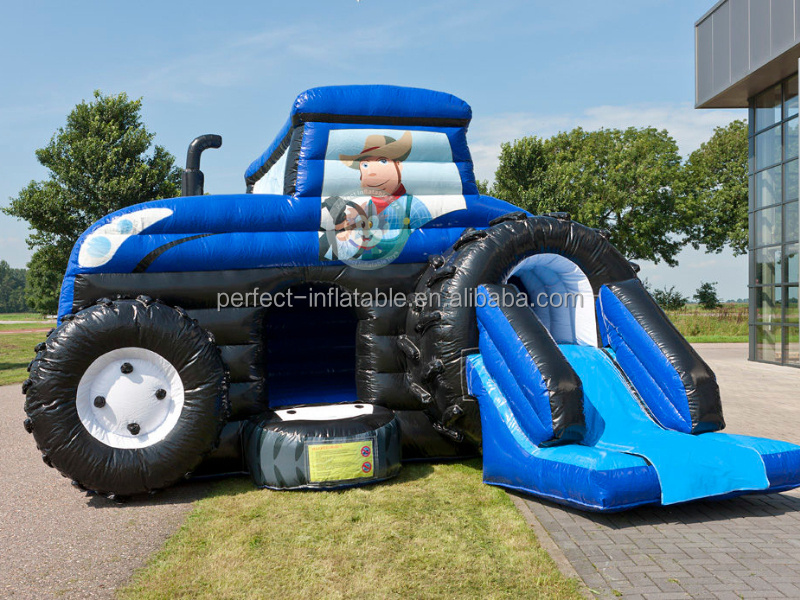 Monster Truck Bouncy Castle Slide Combo Inflatable Games For Children