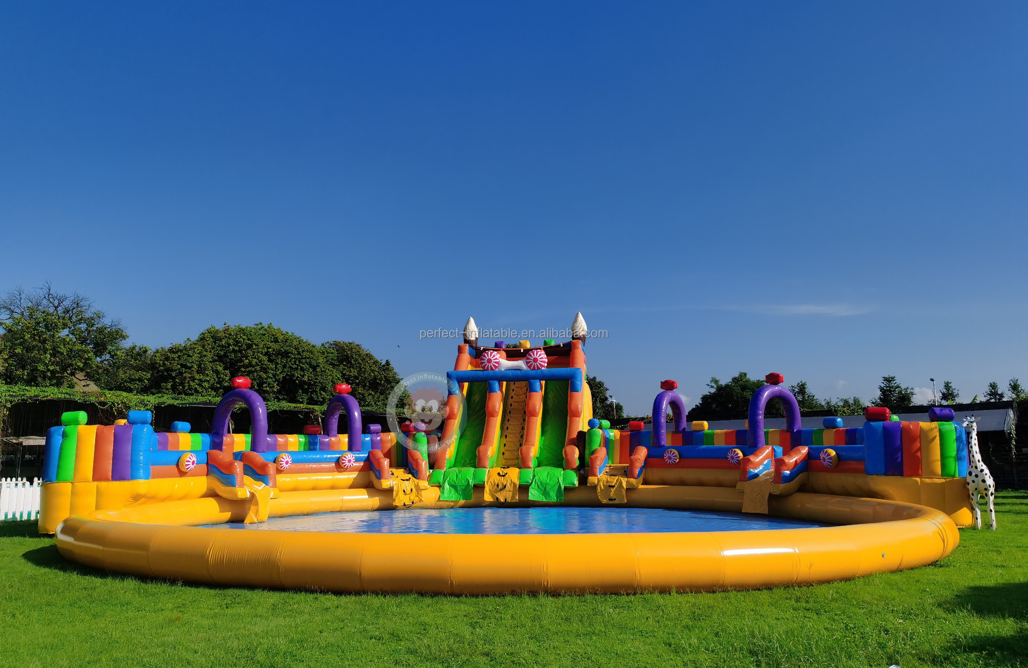 Inflatable water slide lake 2021 high quality inflatable water slides giant inflatable water slide for adult floating BestSuppliers