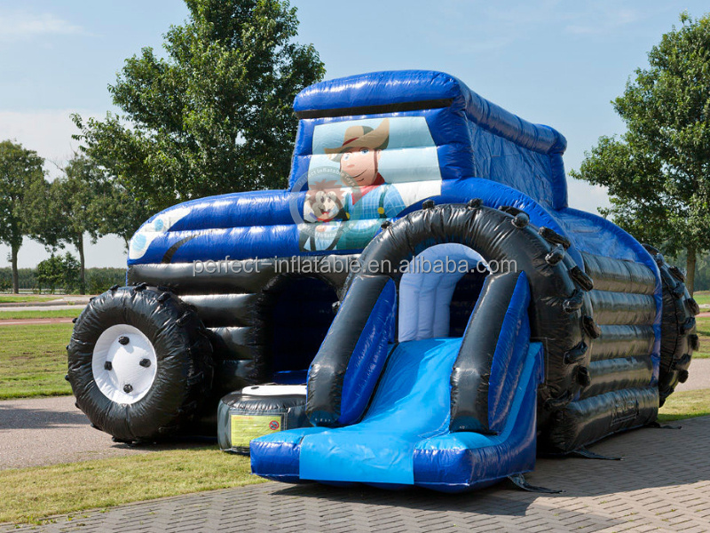 Monster Truck Bouncy Castle Slide Combo Inflatable Games For Children