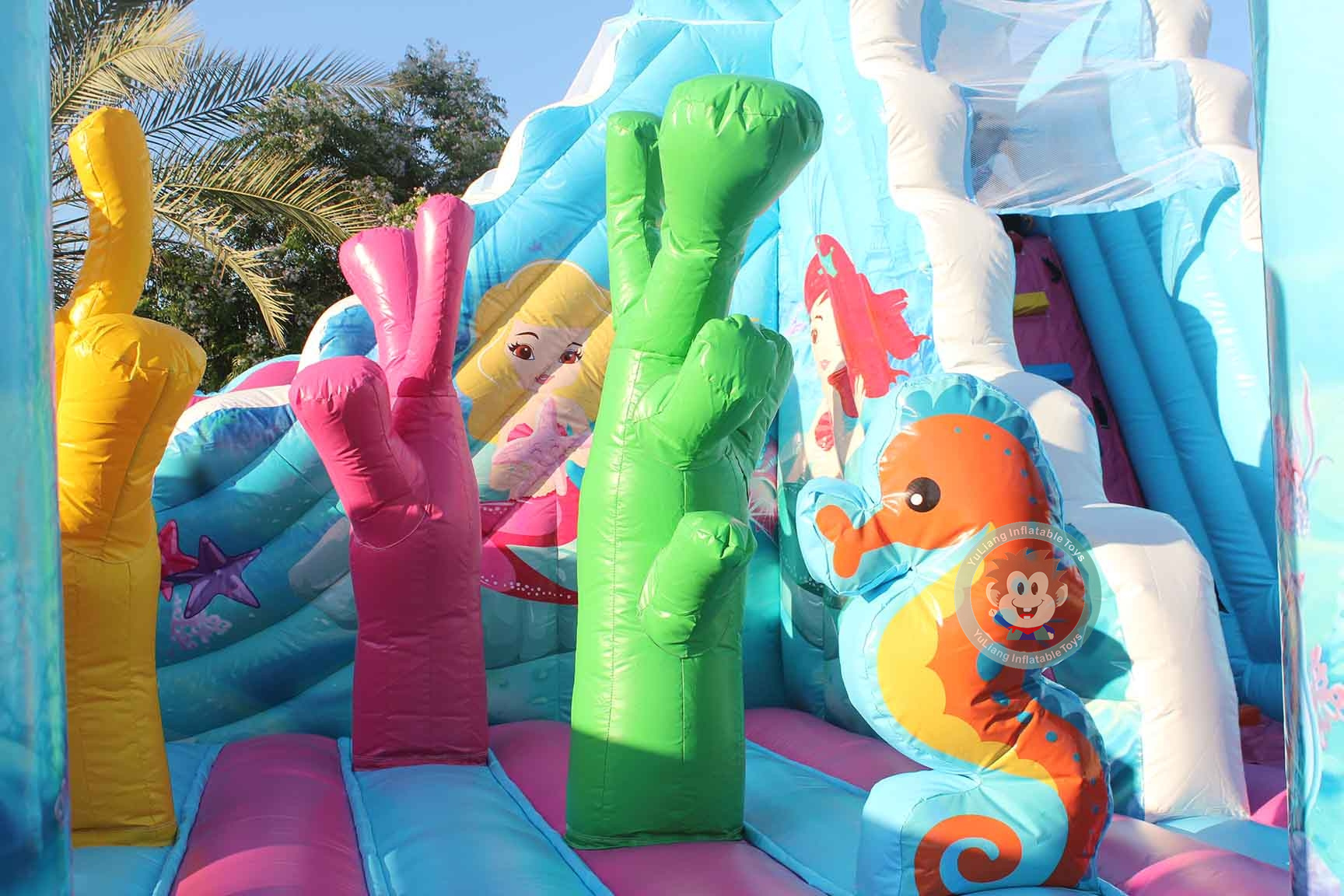 Inflatable Mermaid Bounce House Inflatables Bouncer Combo sonic Bounce House With Slide