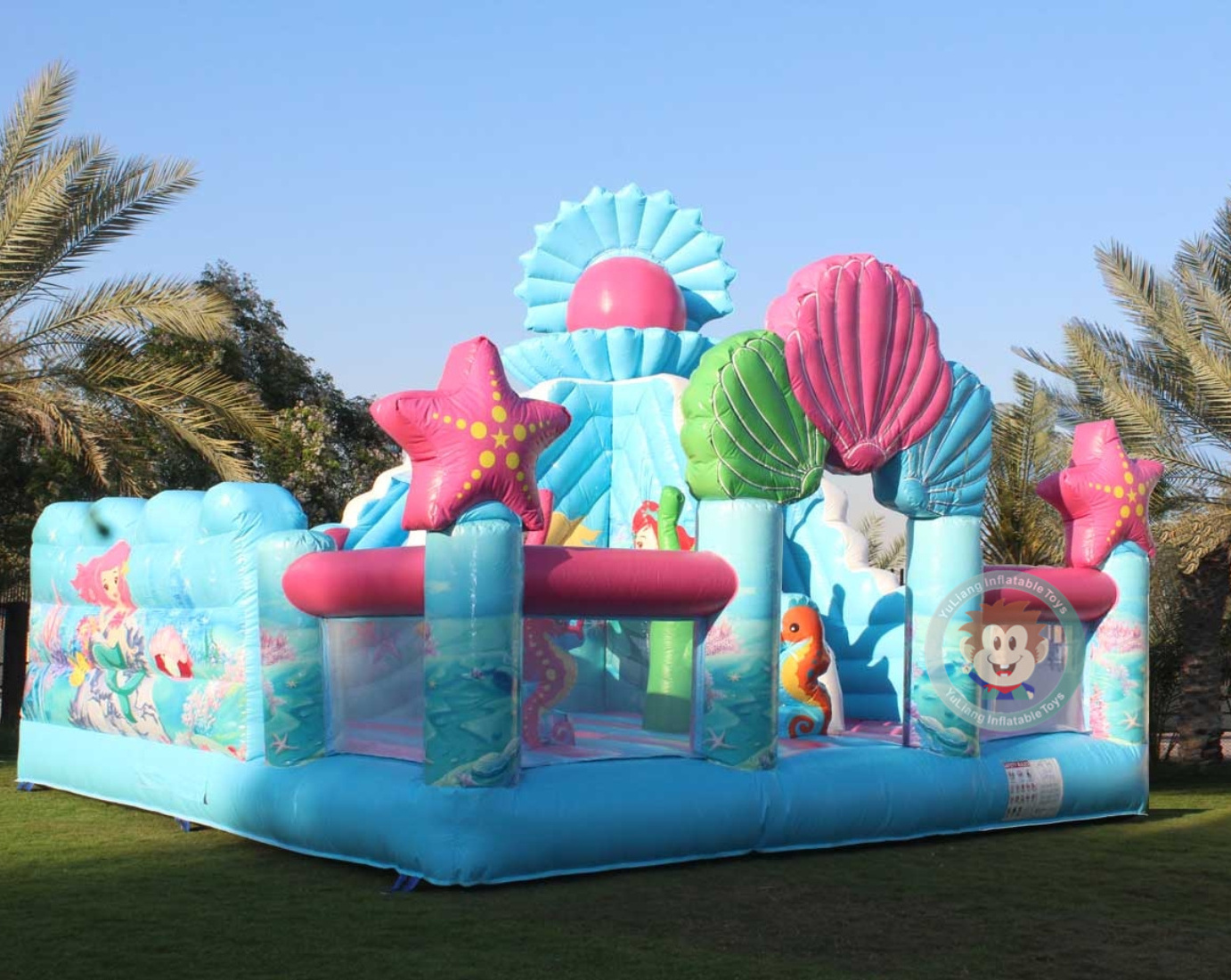 Inflatable Mermaid Bounce House Inflatables Bouncer Combo sonic Bounce House With Slide