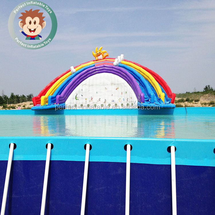 Good Quality Games Equipment Rectangle Metal Frame Pool Above Stainless Steel Structure Metal Frame pool