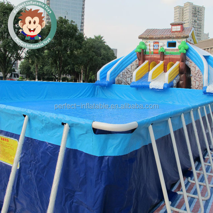 Good Quality Games Equipment Rectangle Metal Frame Pool Above Stainless Steel Structure Metal Frame pool