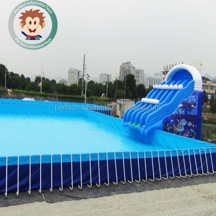 Good Quality Games Equipment Rectangle Metal Frame Pool Above Stainless Steel Structure Metal Frame pool