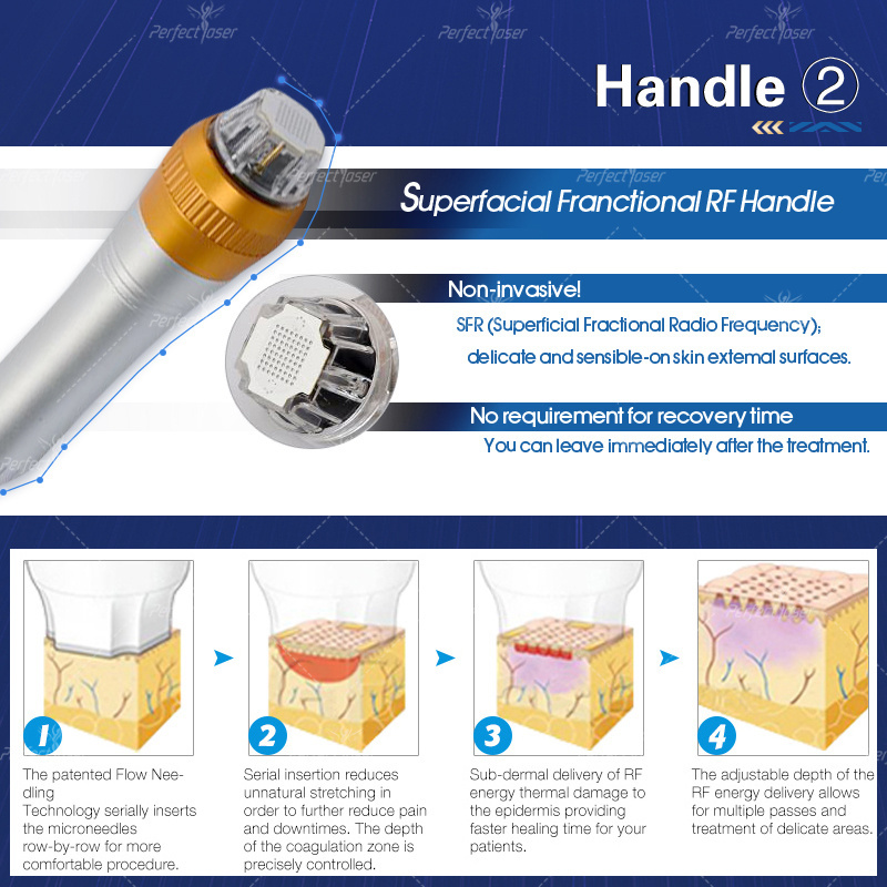 Fractional rf Microneedle Machine Automatic Radiofrequency Anti Wrinkle Acne Marks Removal Salon rf Microneedle