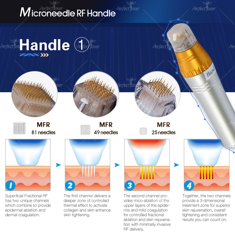 Fractional rf Microneedle Machine Automatic Radiofrequency Anti Wrinkle Acne Marks Removal Salon rf Microneedle