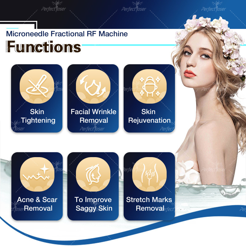 Fractional rf Microneedle Machine Automatic Radiofrequency Anti Wrinkle Acne Marks Removal Salon rf Microneedle