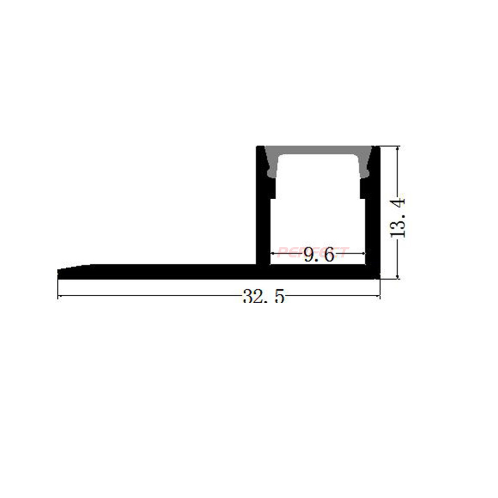 Wing Recessed Aluminium Led Profile Architectural Gypsum Ceiling Wall Alu Led Channel Tile Trim Profile For Led Strip