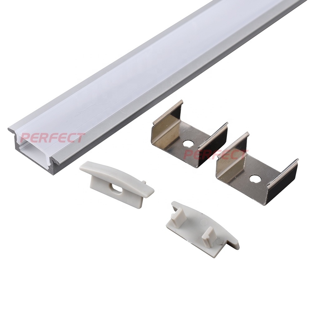 Popular 23*8mm  1/2/3m With PC Cover Recessed LED Strip Light Channels Diffuser Aluminum Extrusion LED Profile Wall