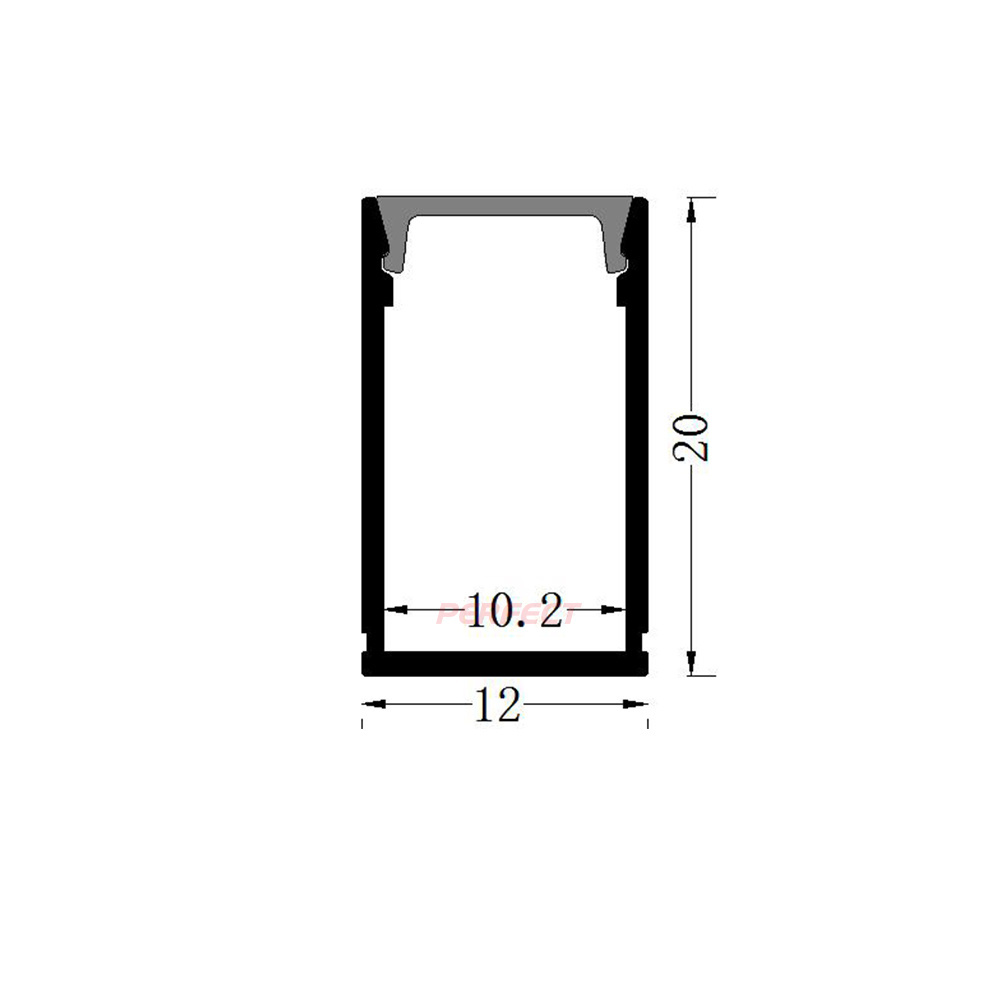 Wholesale Cabinet Lights Fixture Square Shape Black White Color Aluminum LED Profile For LED Strip Light