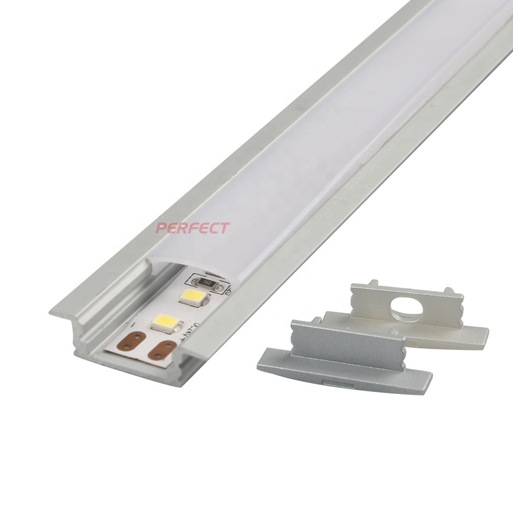 6063-T5 Silver recessed led aluminum profile for led strips light 12mm LED Profile Aluminium Channel for LED Strip