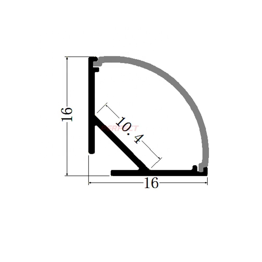 V slot 1616 Triangle Aluminum Profile Wardrobe Kitchen Cabinet Corner Joint Alu Led Profile