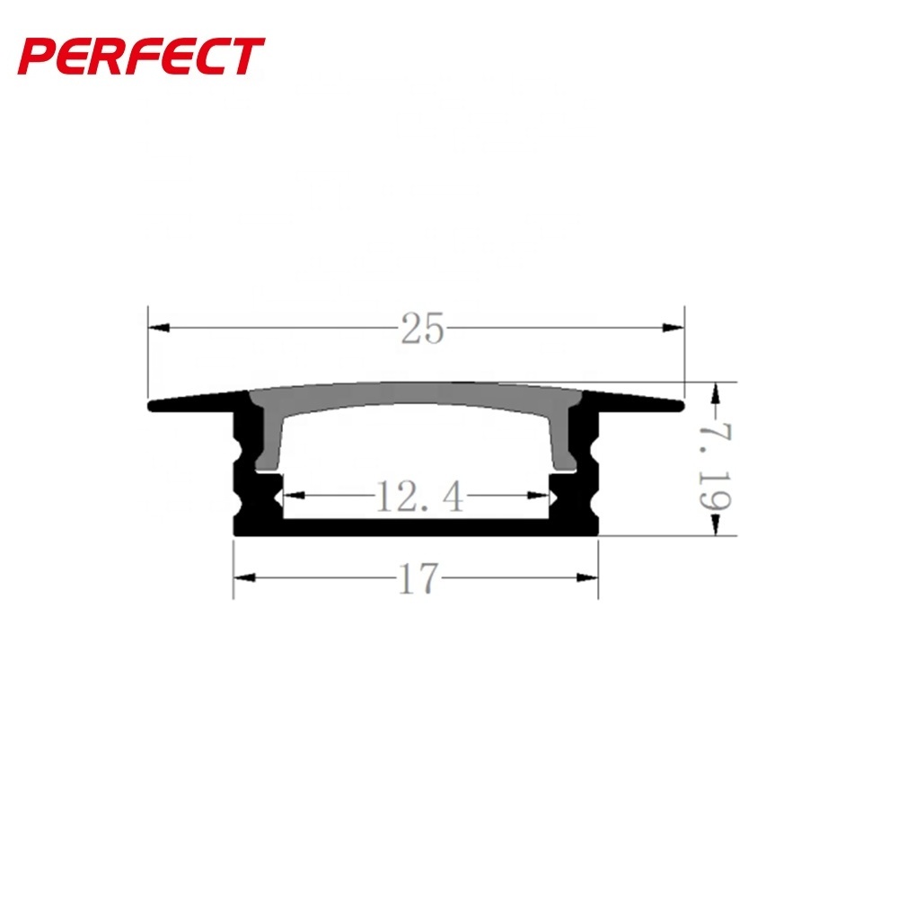 6063-T5 Silver recessed led aluminum profile for led strips light 12mm LED Profile Aluminium Channel for LED Strip