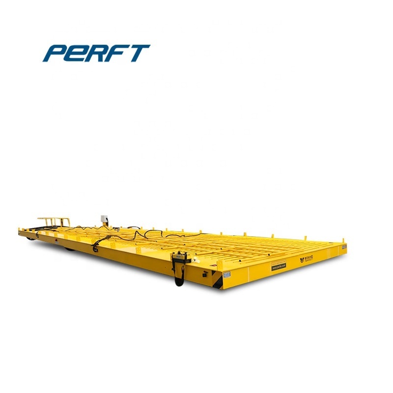 Motorised Steel Transfer Cart On Rail For Outdoor Shipyard Material Handling