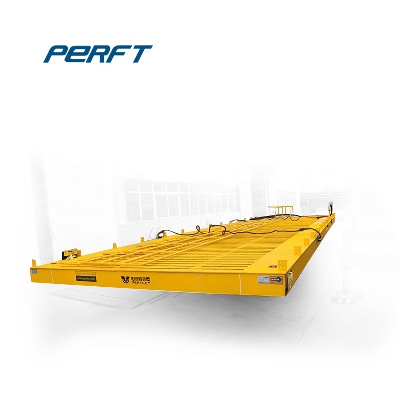 Motorised Steel Transfer Cart On Rail For Outdoor Shipyard Material Handling