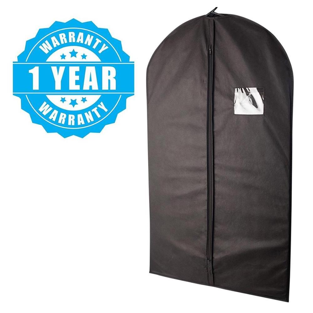 Wholesale Custom Logo Suit Cover Garment Bag Luxury Black Eco Friendly Reusable Suit Cover Garment Bag With Zipper