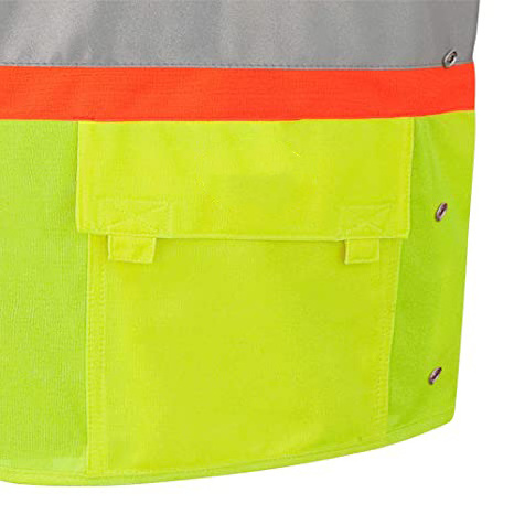 OEM Customized Logo Hi Vis Men's Workwear Coverall Road Safety Vest Reflective Polo Shirt