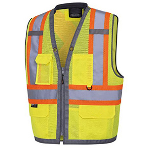 Custom logo available high visibility construction election bicycle orange red green fabric reflective tape safety jacket vest