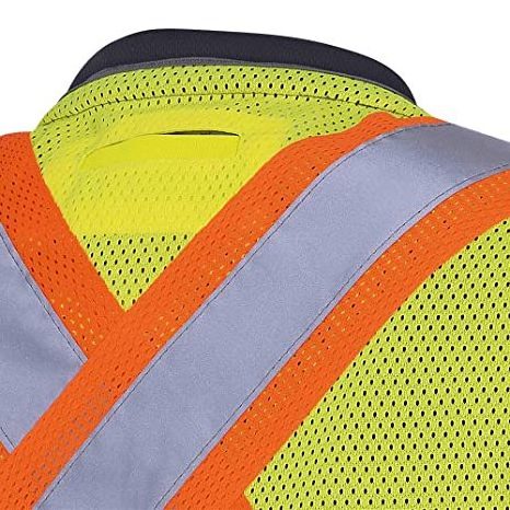 Custom logo available high visibility construction election bicycle orange red green fabric reflective tape safety jacket vest