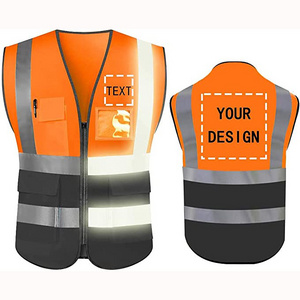 Top Selling Working wear High visibility safety vest with zipper hi vis vest with reflective Tape For traffic Officer Low Price