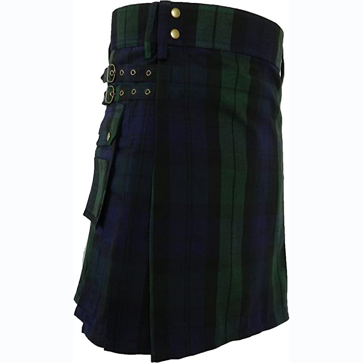 Custom Logo High Quality Black Watch Tartan Kilt For Sale Scottish Bagpiper Kilt