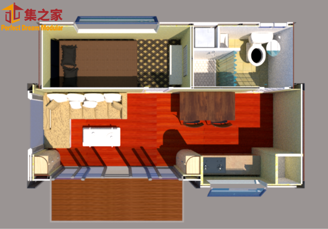 Solar power panel off grid mobile expandable folding slide out push-out container house home