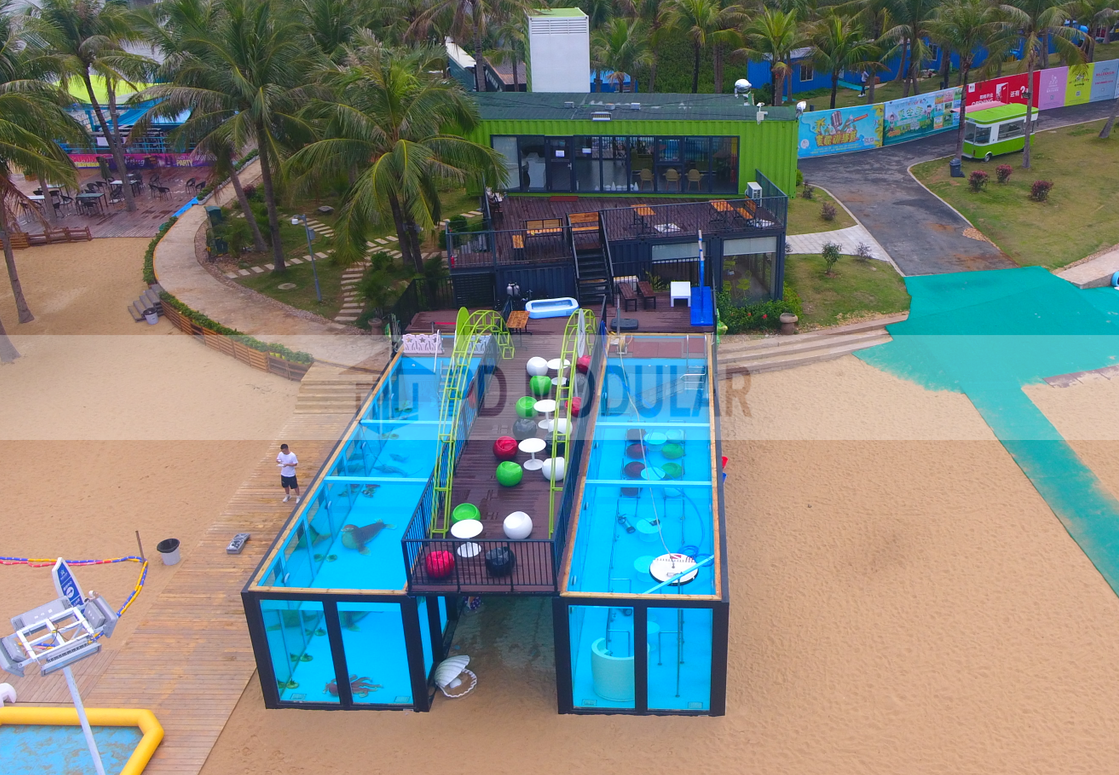 Modern modular cheap stainless steel structure shipping prefab container outdoor swimming pool