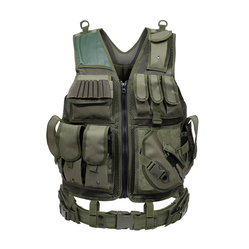 JSJM Camouflage Vest Outdoor Camping Equipment Mesh Breathable Protective Vest Men Tactical Vest