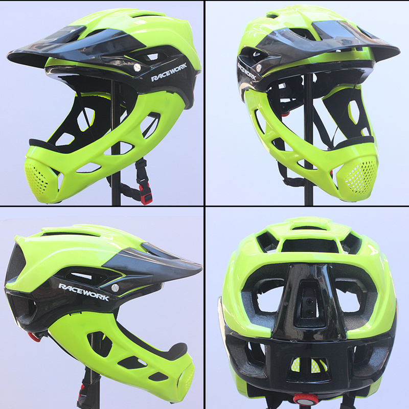 JSJM Outdoor Riding Helmet Downhill Mountain Bicycle Helmet Extreme Sports Ultra-Light Off-Road Full Helmet