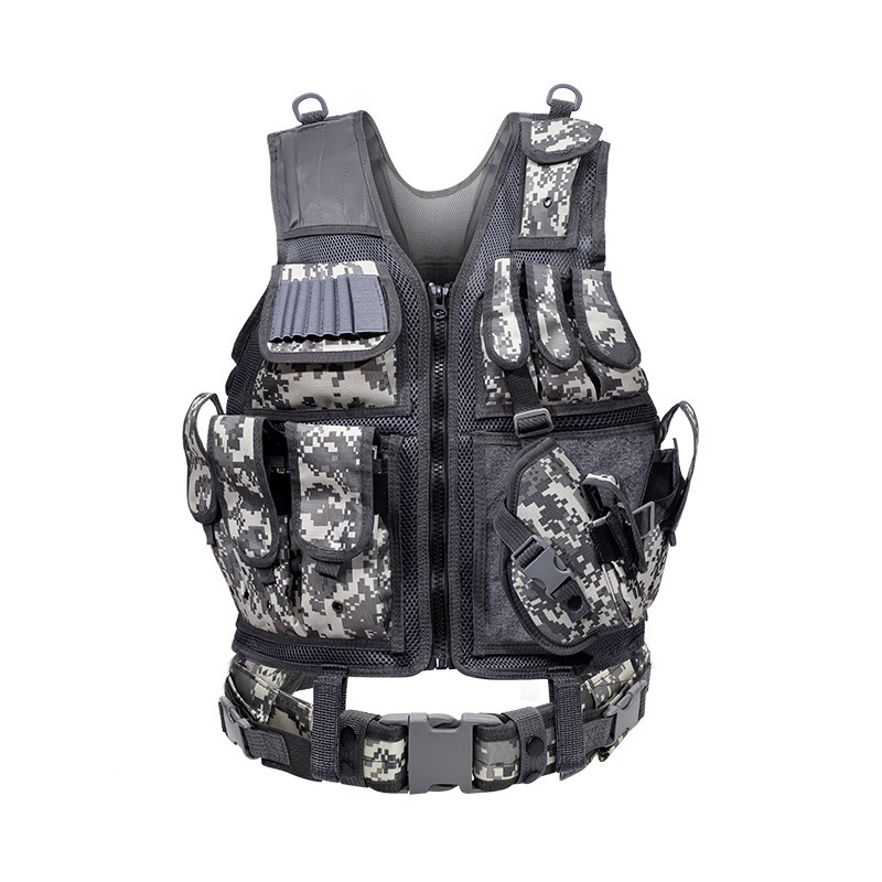 JSJM Camouflage Vest Outdoor Camping Equipment Mesh Breathable Protective Vest Men Tactical Vest