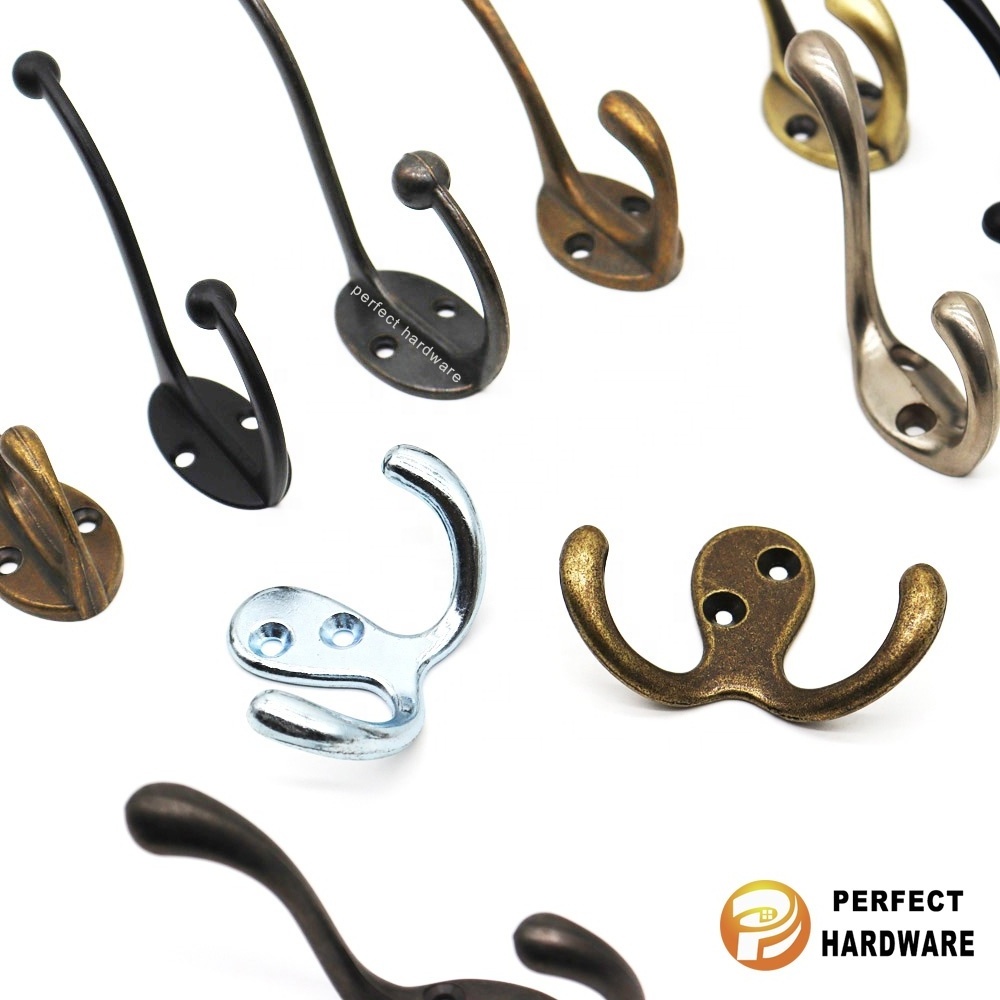 Hot Selling Furniture Hardware Antique Brass wall mount hanger  Zinc Alloy Hat Coat Clothes Hooks