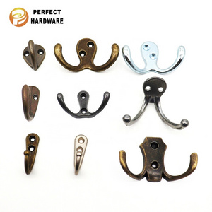 Hot Selling Furniture Hardware Antique Brass wall mount hanger  Zinc Alloy Hat Coat Clothes Hooks