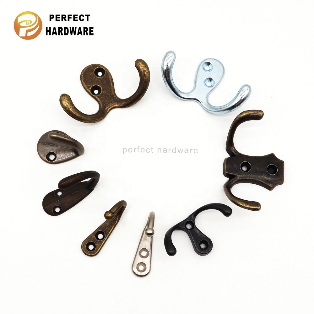 Hot Selling Furniture Hardware Antique Brass wall mount hanger  Zinc Alloy Hat Coat Clothes Hooks