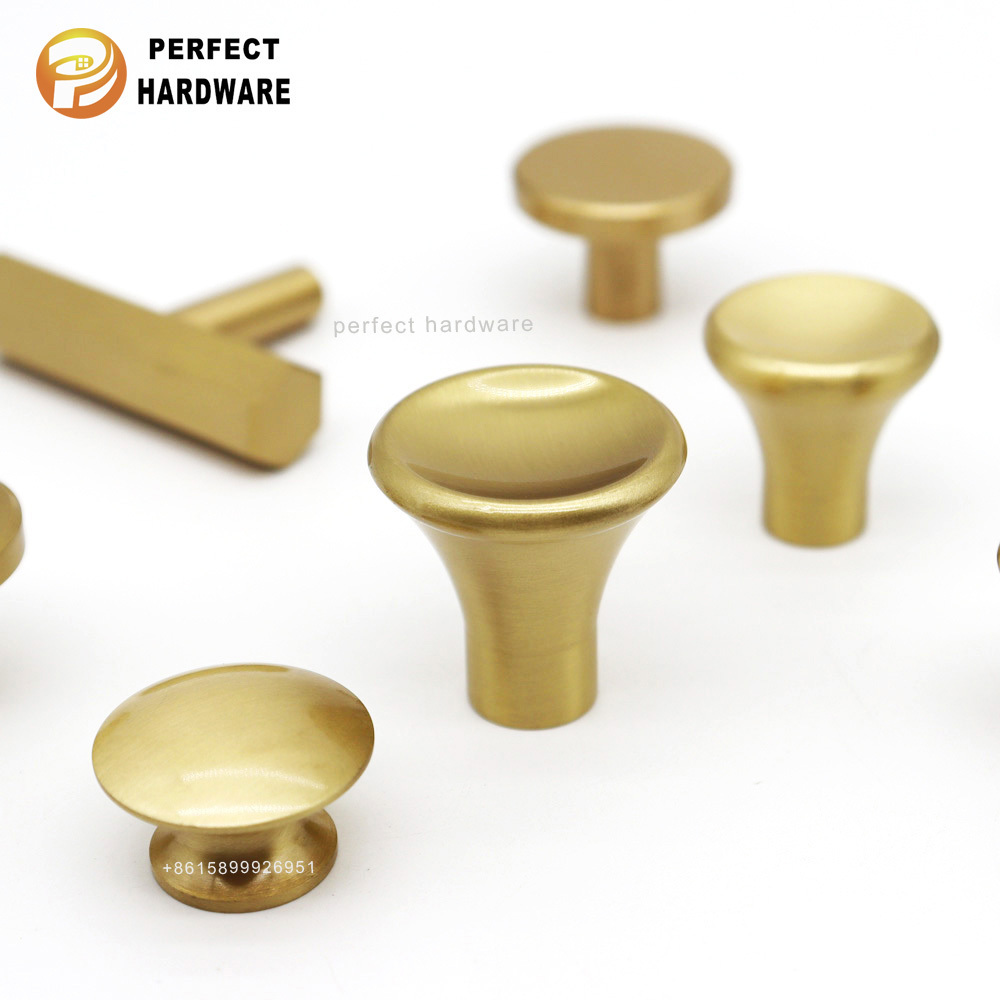 Modern furniture brass kitchen cabinet handles round copper small knobs