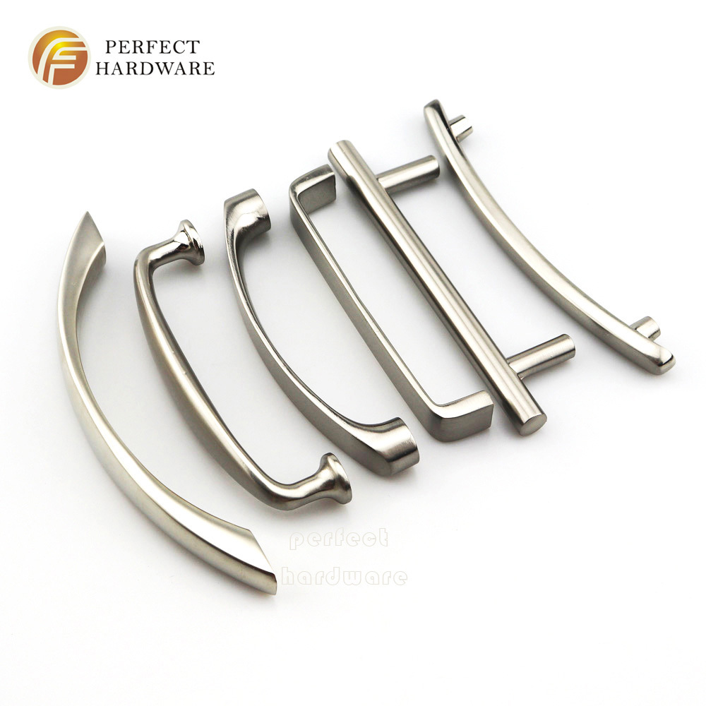 New styles  Furniture Cabinet Handles modern Drawer Pulls  Brushed Nickel Kitchen Cupboard High Quality Handles