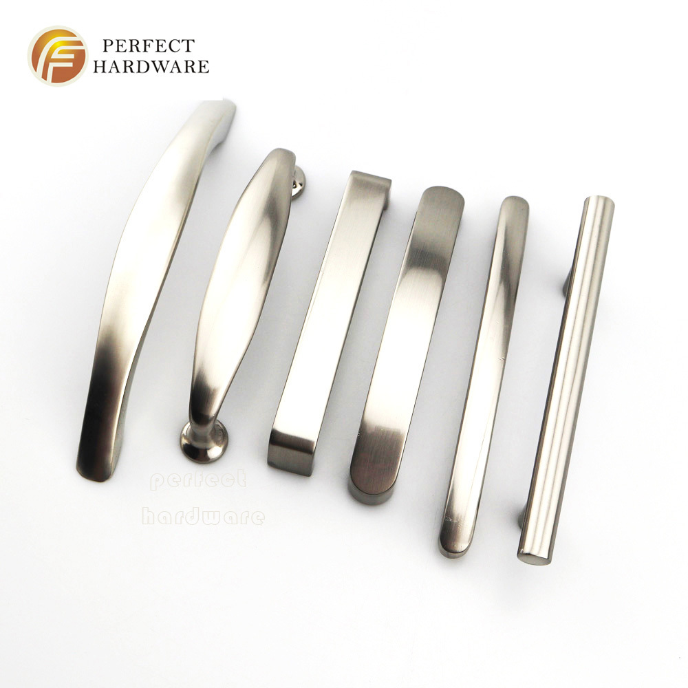 New styles  Furniture Cabinet Handles modern Drawer Pulls  Brushed Nickel Kitchen Cupboard High Quality Handles